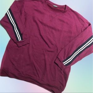 Oversized Burgundy Boyfriend Crew